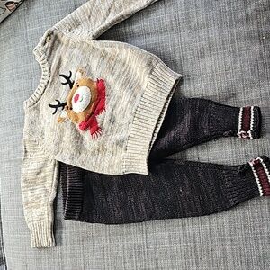 Christmas knit 2 piece outfit 3-6m